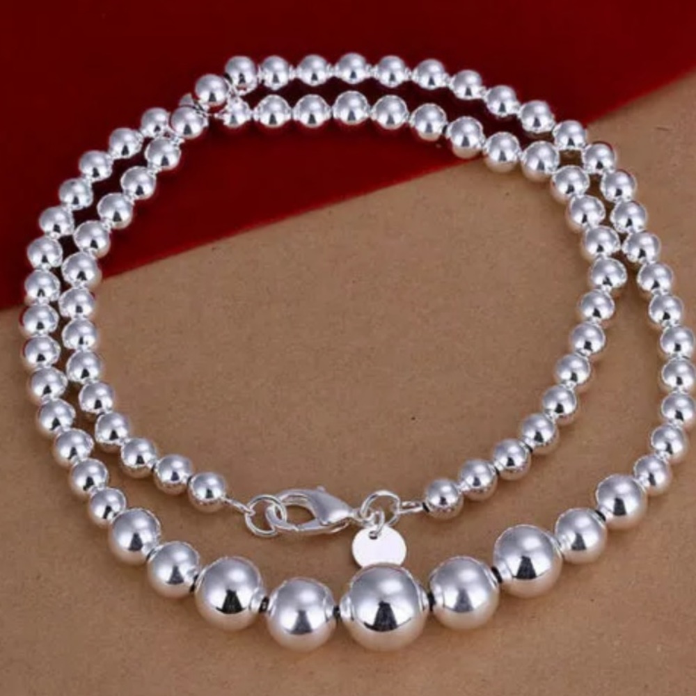 Sterling Silver Beaded Necklace